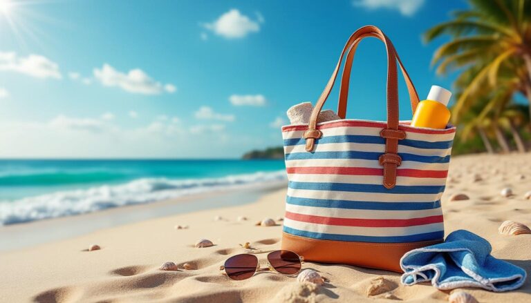 découvrez le sac de plage en toile de voile, un accessoire tendance, robuste et écologique pour transporter toutes vos affaires lors de vos vacances au soleil.